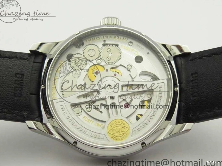 MIROTIME 0809 Portuguese Tourbillon IW5046 SS ZF Best Edition Gray Dial on Black Leather Strap SunProtective 7147